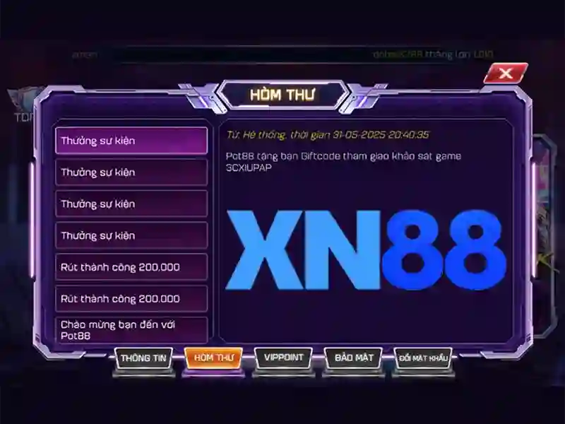 Giao diện sảnh game xổ số xn88 với thiết kế hiện đại và bắt mắt